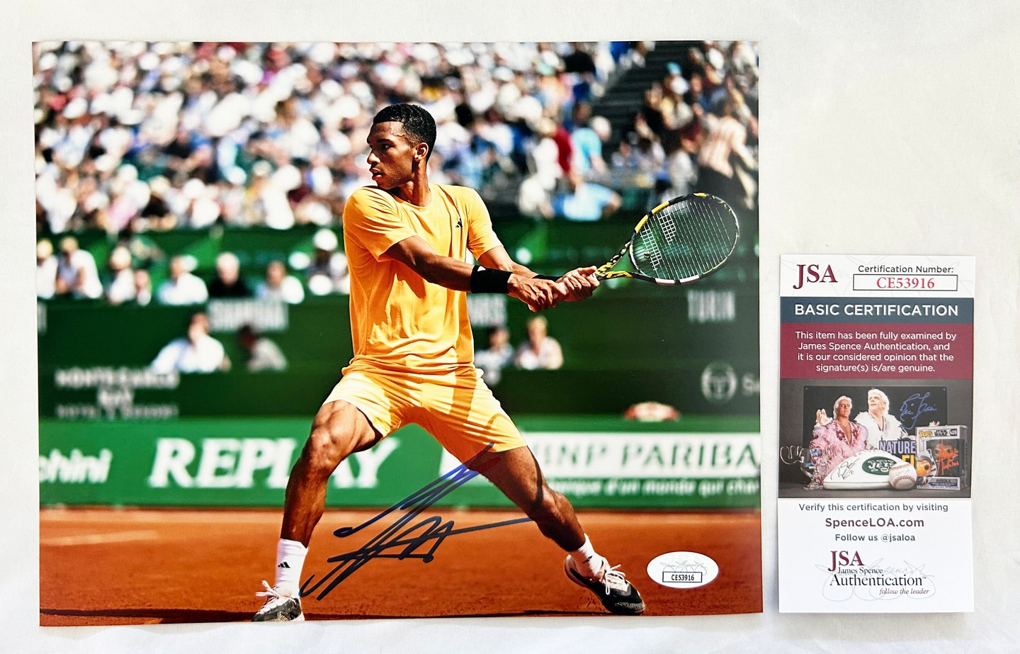 Felix Auger Aliassime Signed 8x10 Photo JSA 2