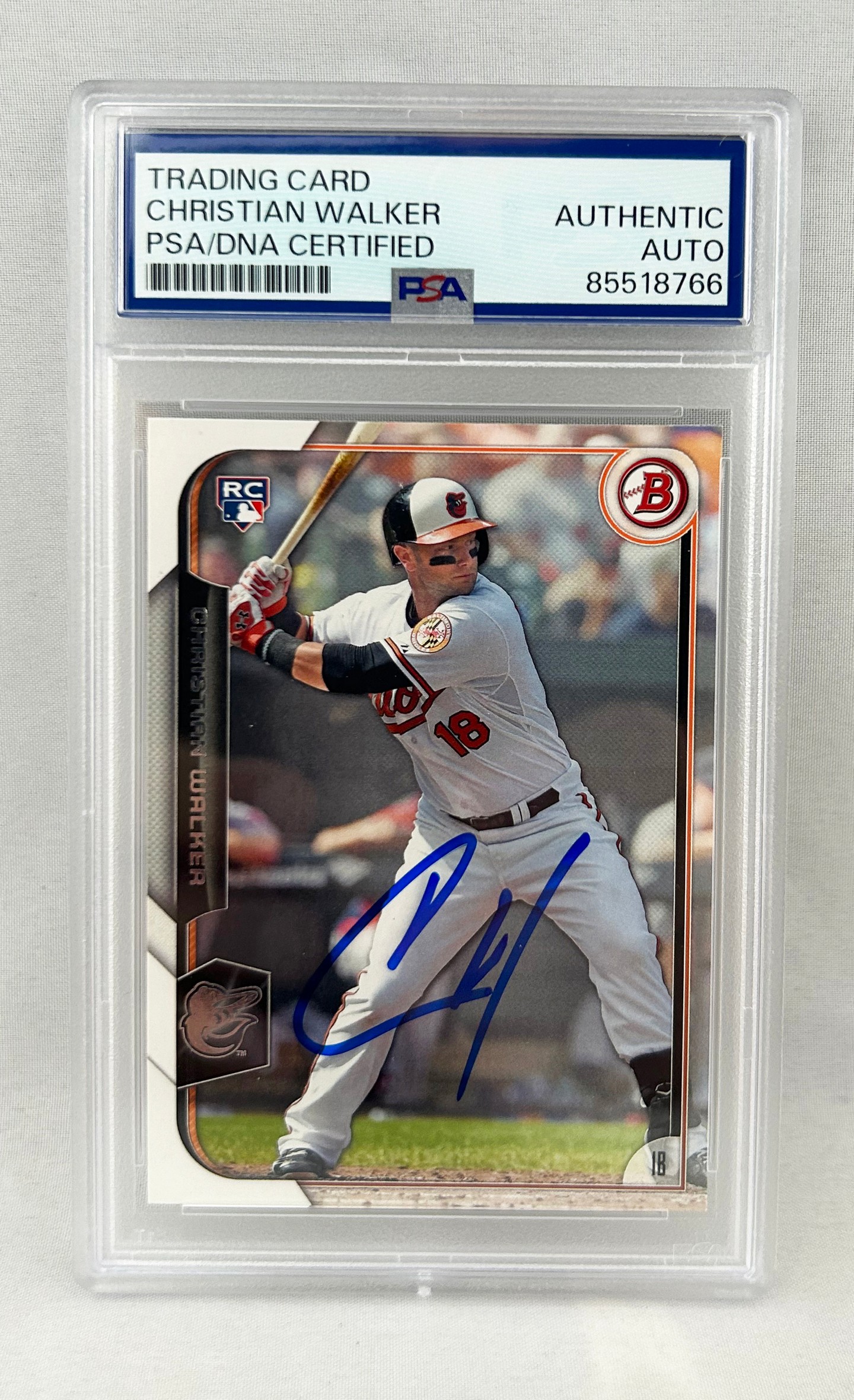 Christian Walker Signed Rookie Card 2015 Bowman #144 PSA/DNA