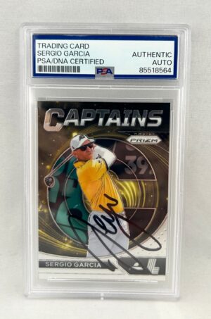 Sergio Garcia Signed Card 2024 Panini Prizm #82 Captains PSA/DNA