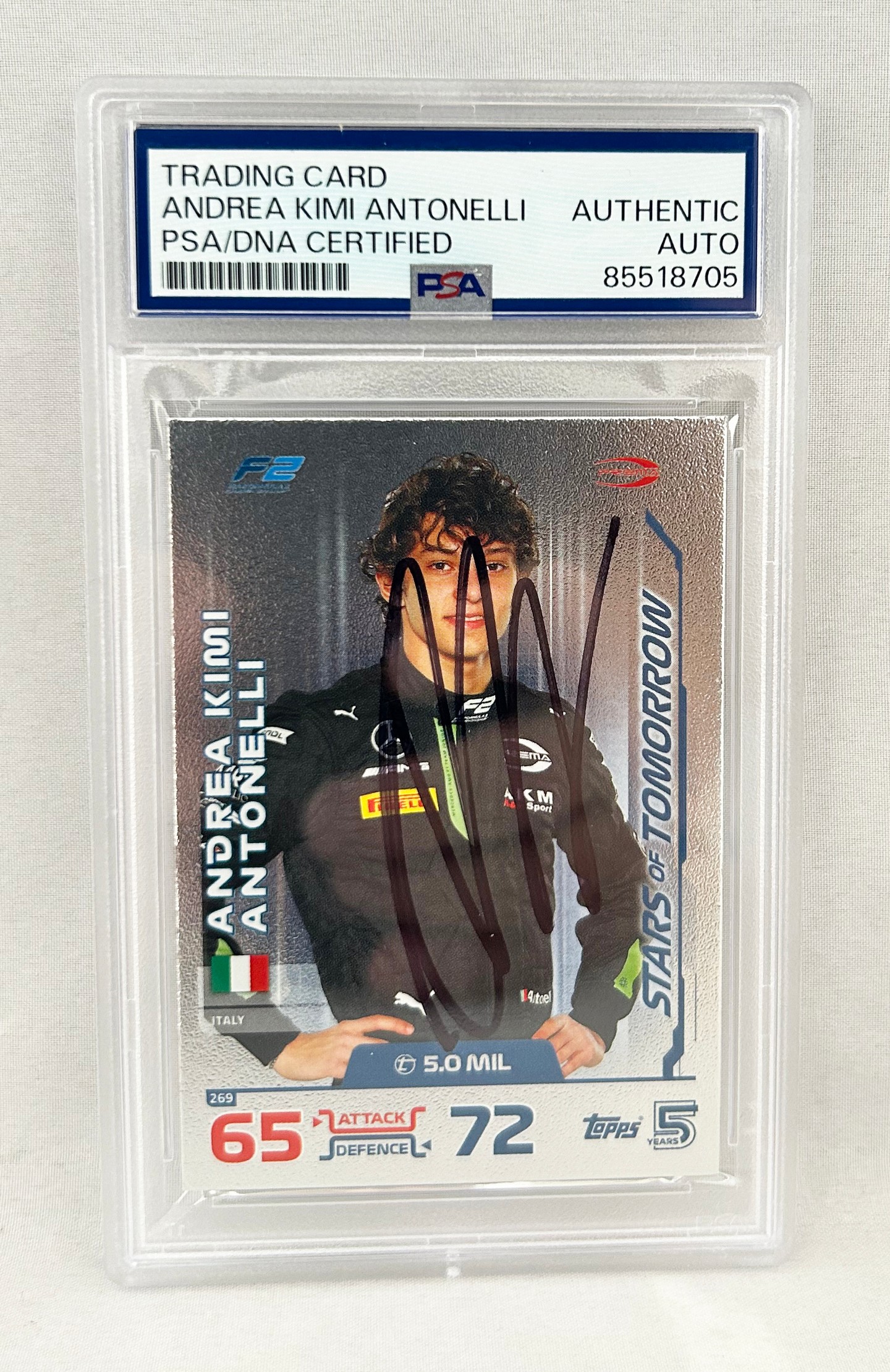 Andrea Kimi Antonelli Signed Card 2024 Topps Turbo Attax #269 PSA/DNA F1 Formula 1