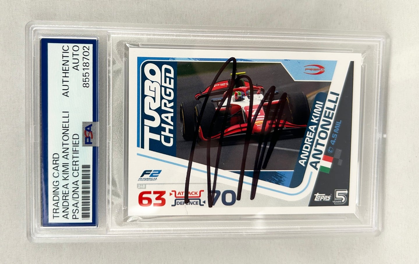 Andrea Kimi Antonelli Signed Card 2024 Topps Turbo Attax #248 PSA/DNA F1 Formula 1