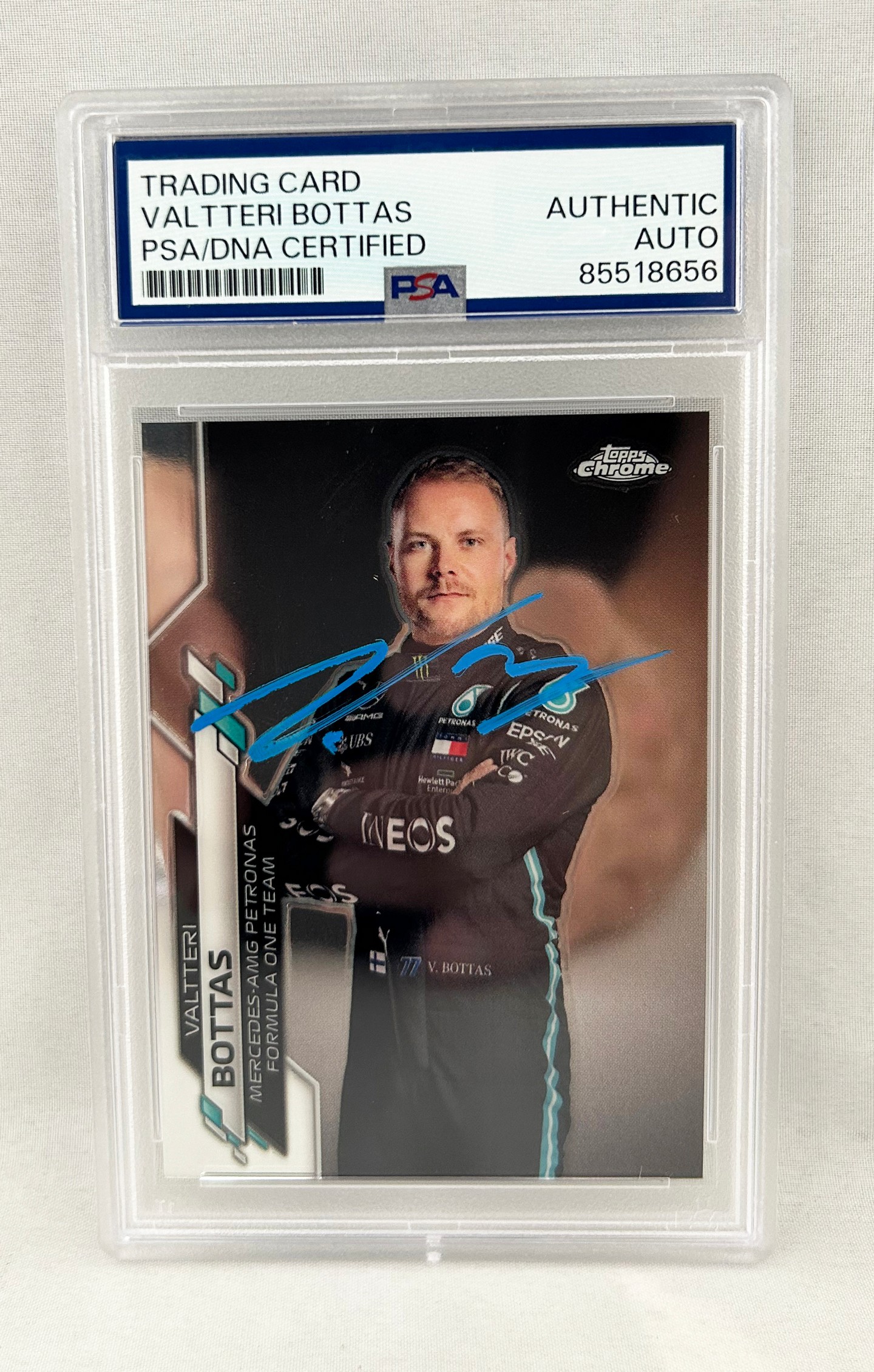 Valtteri Bottas Signed Rookie Card 2020 Topps Chrome #2 PSA/DNA F1 Formula 1