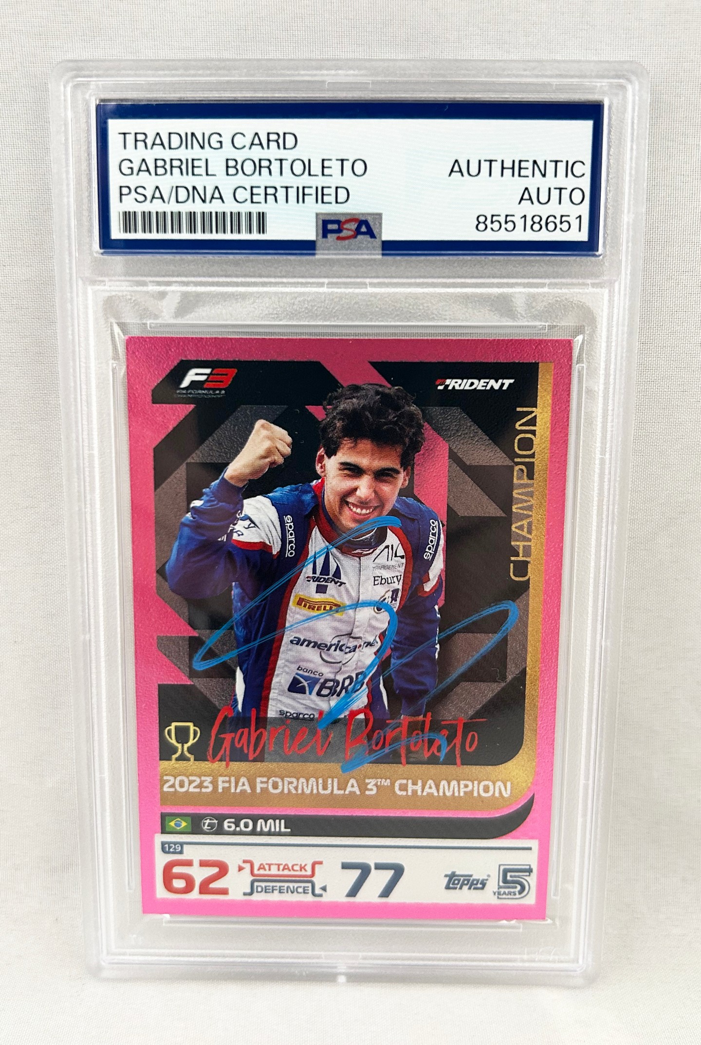 Gabriel Bortoleto Signed Card 2024 Topps Turbo Attax PSA/DNA F1 Formula 1 A