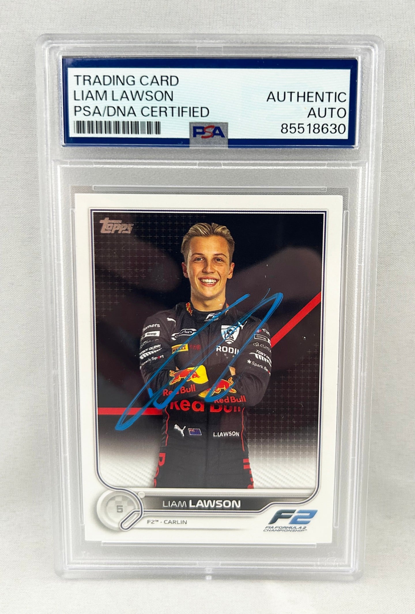 Liam Lawson Signed Card 2022 Topps #81 PSA/DNA F1 Formula 1
