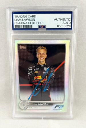 Liam Lawson Signed Card 2022 Topps #81 Silver Portrait PSA/DNA F1 Formula 1