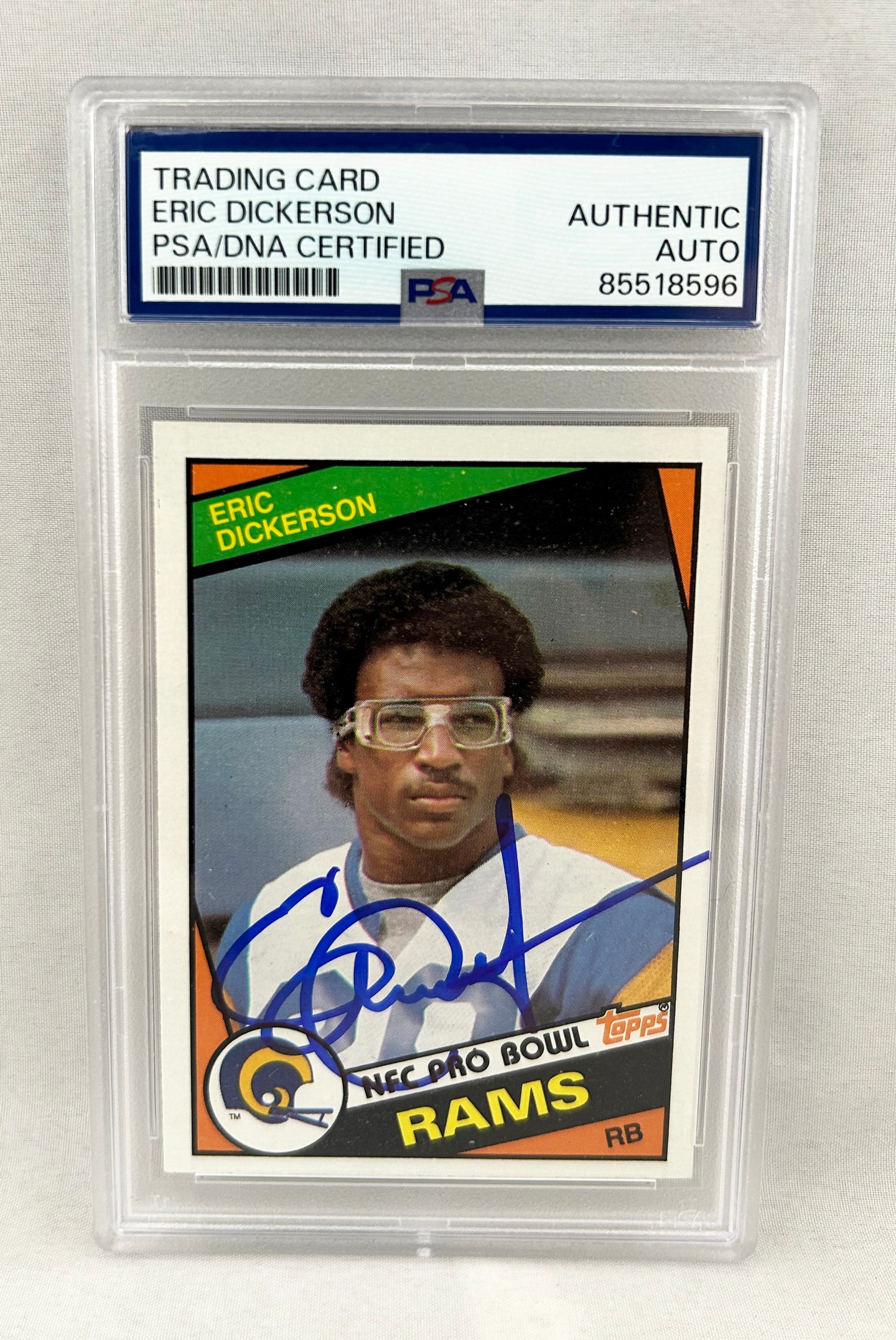 Eric Dickerson Signed Rookie Card 1984 Topps #280 PSA/DNA Los Angeles Rams
