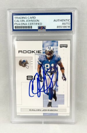 Calvin Johnson Signed Rookie Card 2007 Donruss #107 PSA/DNA Detroit Lions