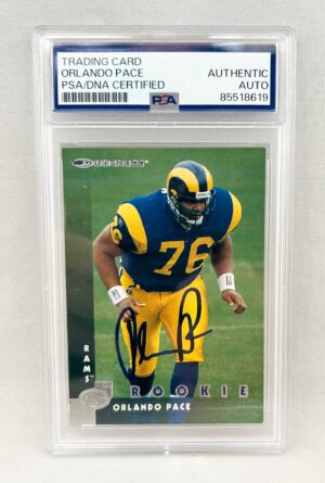 Orlando Pace Signed Rookie Card 1997 Donruss #202 PSA/DNA Los Angeles Rams