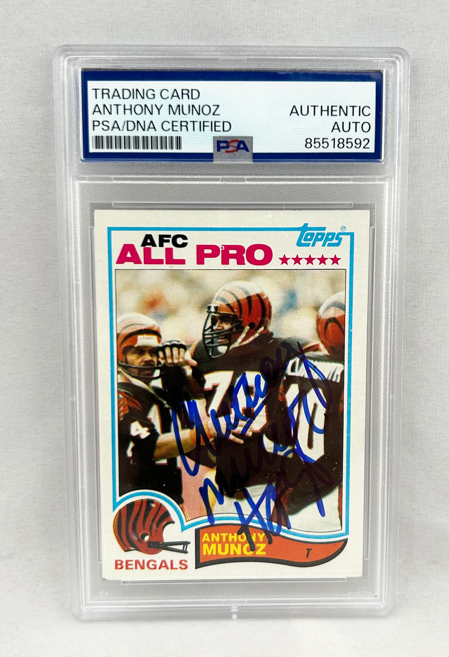 Anthony Munoz Signed Rookie Card 19827 Topps #51 PSA/DNA Cincinnati Bengals