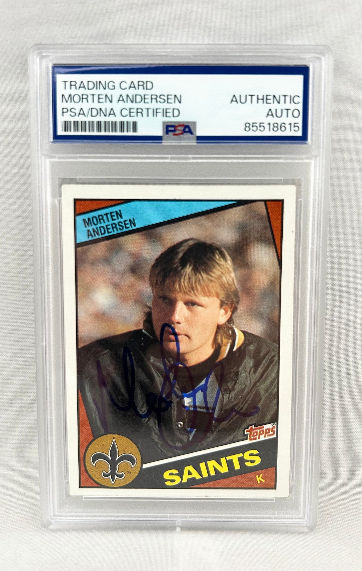 Morten Andersen Signed Rookie Card 1984 Topps #300 PSA/DNA New Orleans Saints