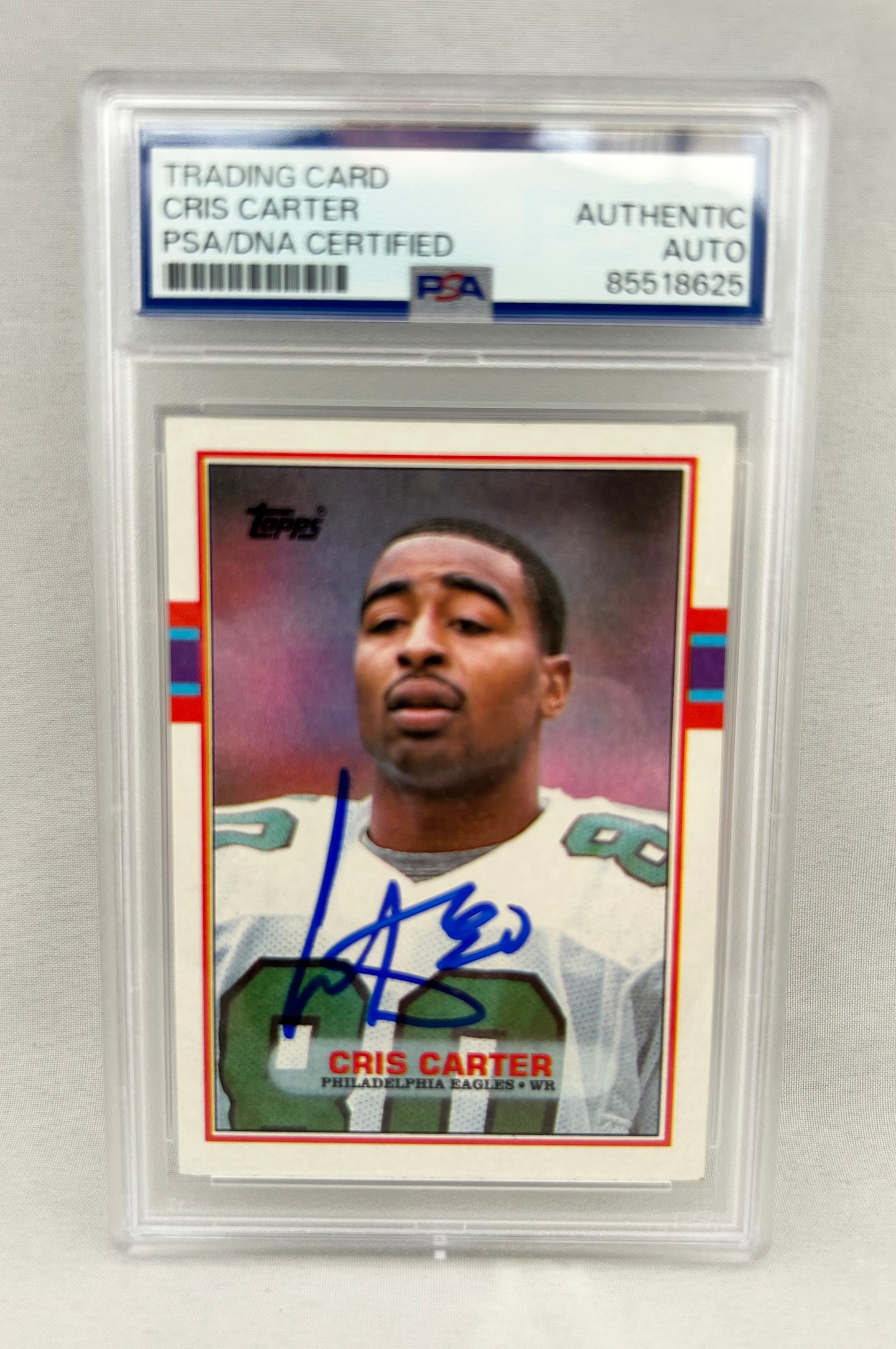 Cris Carter Signed Rookie Card 1989 Topps #121 PSA/DNA Minnesota Vikings