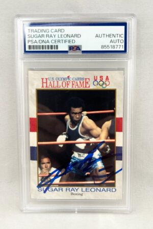 Sugar Ray Leonard Signed Card 1991 Impel HOF #29 Olympics PSA/DNA