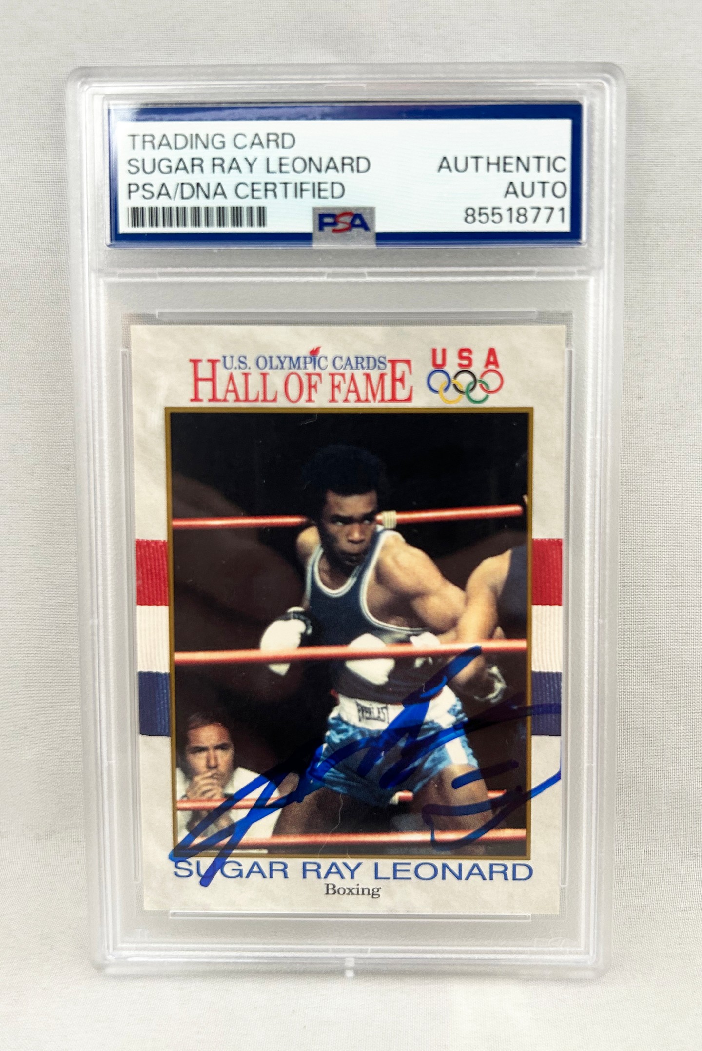 Sugar Ray Leonard Signed Card 1991 Impel HOF #29 Olympics PSA/DNA