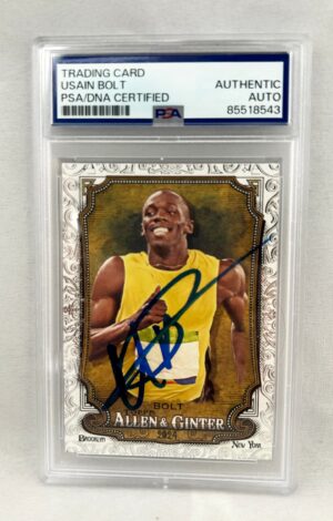Usain Bolt Signed Card 2024 Topps Allen & Ginter Silver Foil #208 Olympics PSA/DNA