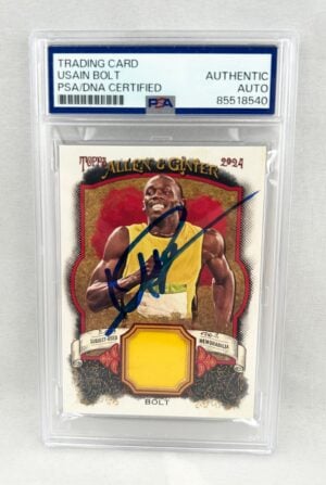 Usain Bolt Signed Card 2024 Topps Allen & Ginter Relic Patch #AGR-UB Olympics PSA/DNA