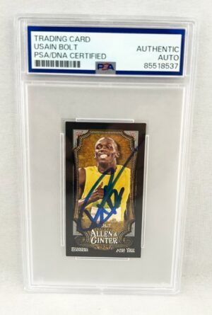 Usain Bolt Signed Card 2024 Topps Allen & Ginter Mini Black #208 Olympics PSA/DNA