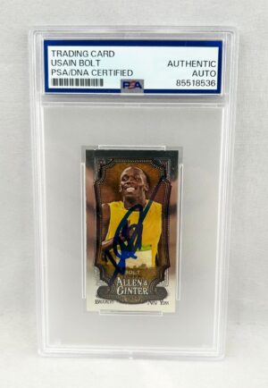 Usain Bolt Signed Card 2024 Topps Allen & Ginter Mini Silver #208 Olympics PSA/DNA
