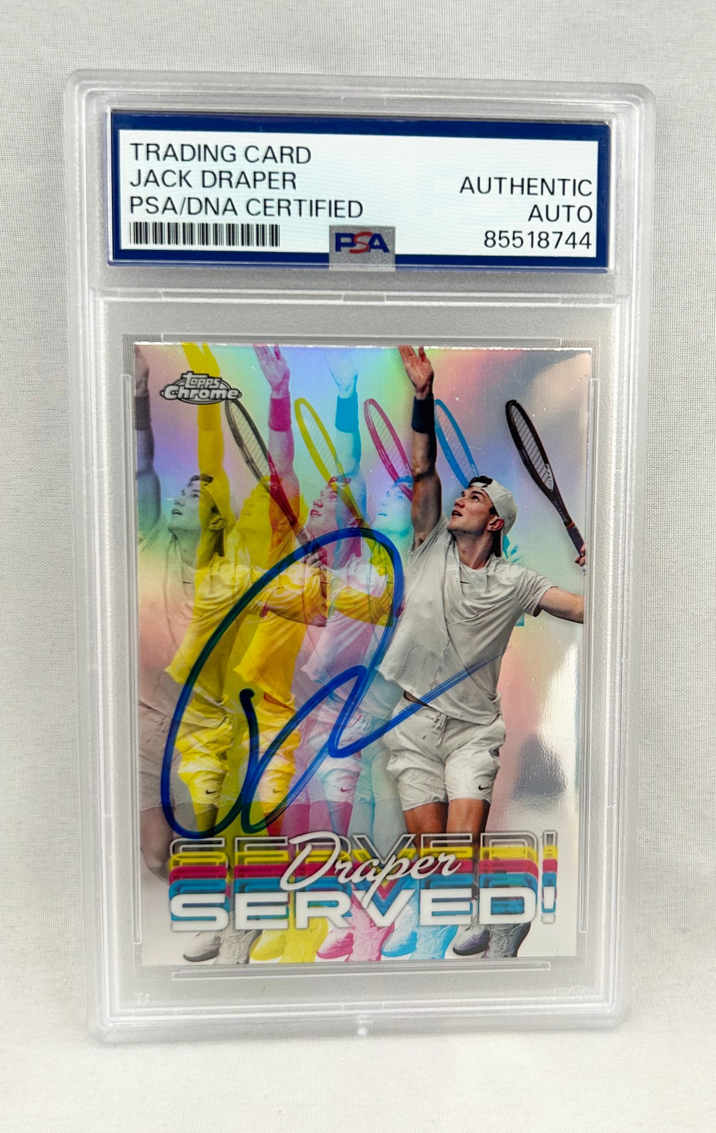 Jack Draper Signed Card 2024 Topps Chrome Served #SER-JD PSA/DNA