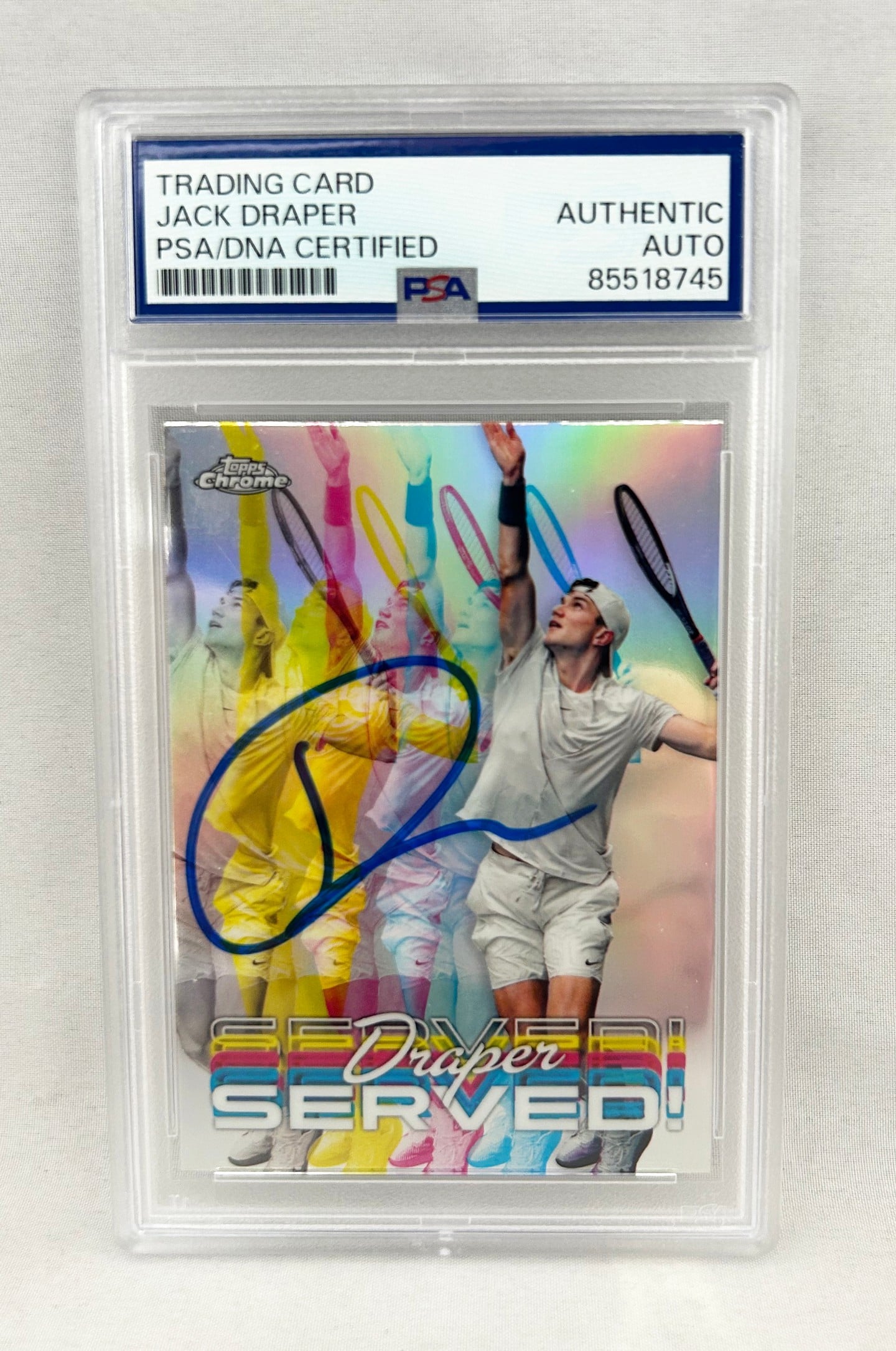 Jack Draper Signed Card 2024 Topps Chrome Served #SER-JD PSA/DNA 1