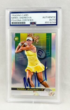 Mirra Andreeva Signed Card 2024 Topps Chrome #81 PSA/DNA