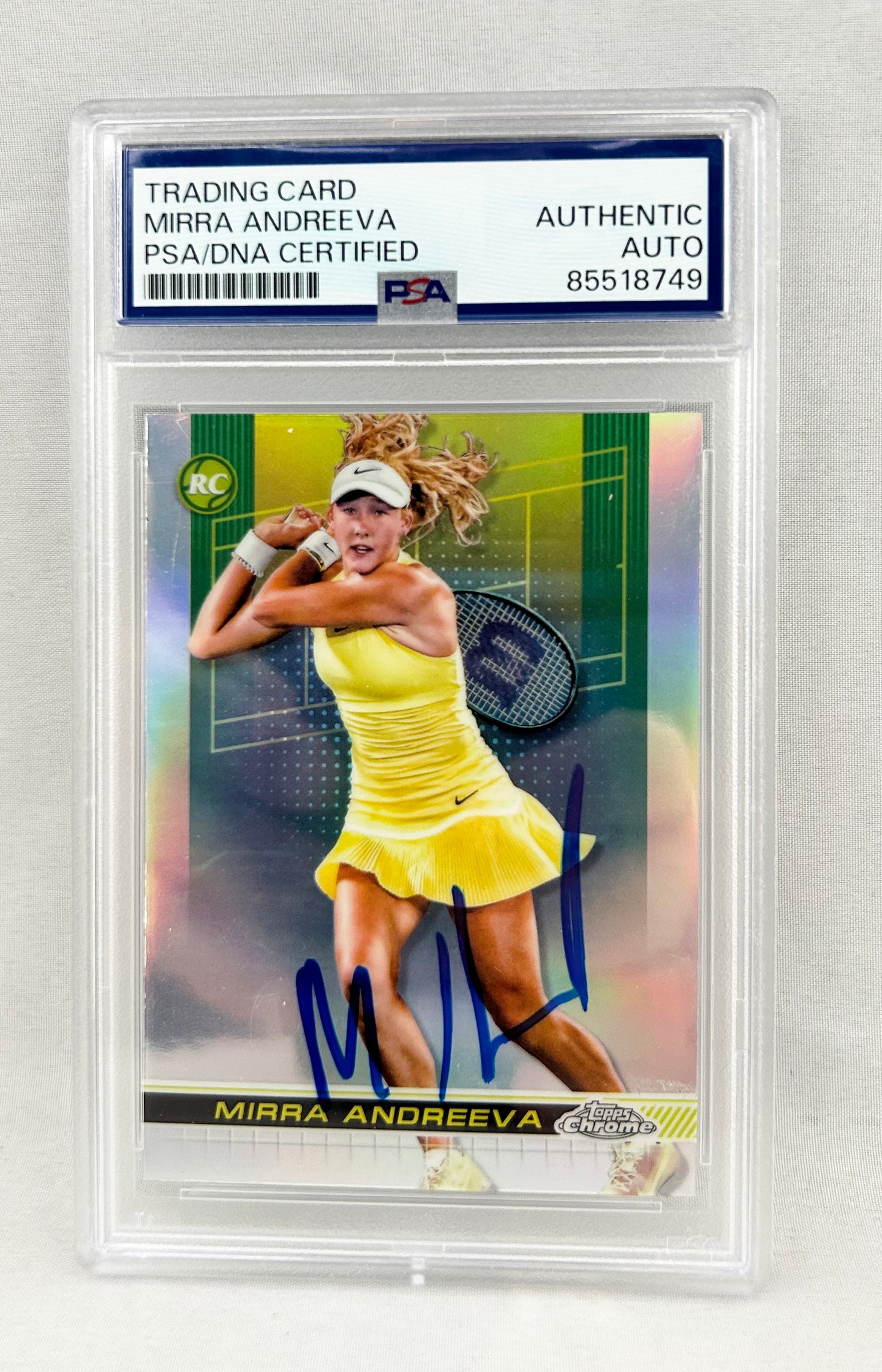 Mirra Andreeva Signed Card 2024 Topps Chrome #81 PSA/DNA