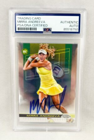 Mirra Andreeva Signed Card 2024 Topps Chrome #81 PSA/DNA 1