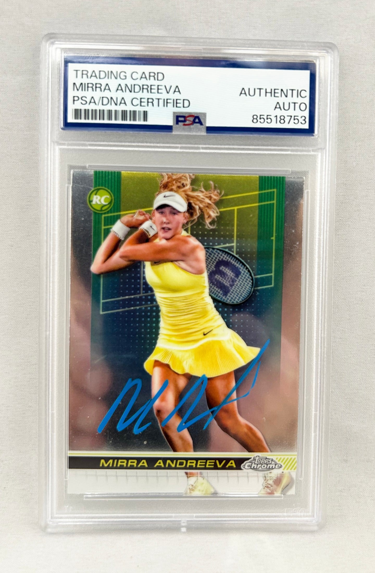 Mirra Andreeva Signed Card 2024 Topps Chrome #81 PSA/DNA 2