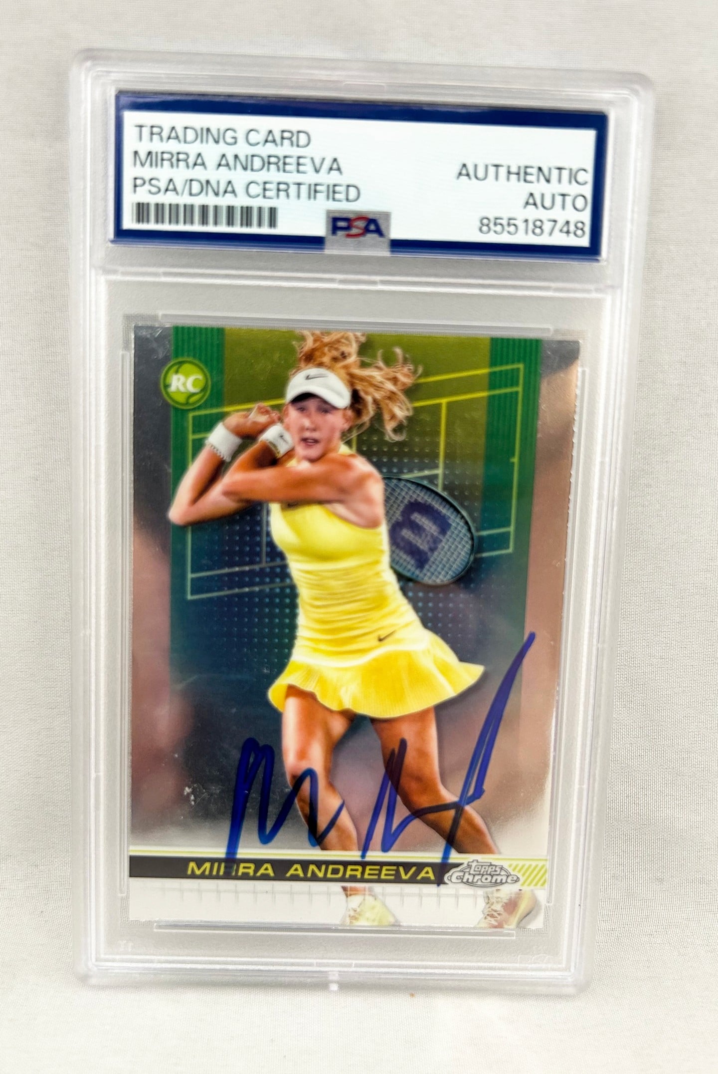 Mirra Andreeva Signed Card 2024 Topps Chrome #81 PSA/DNA 3