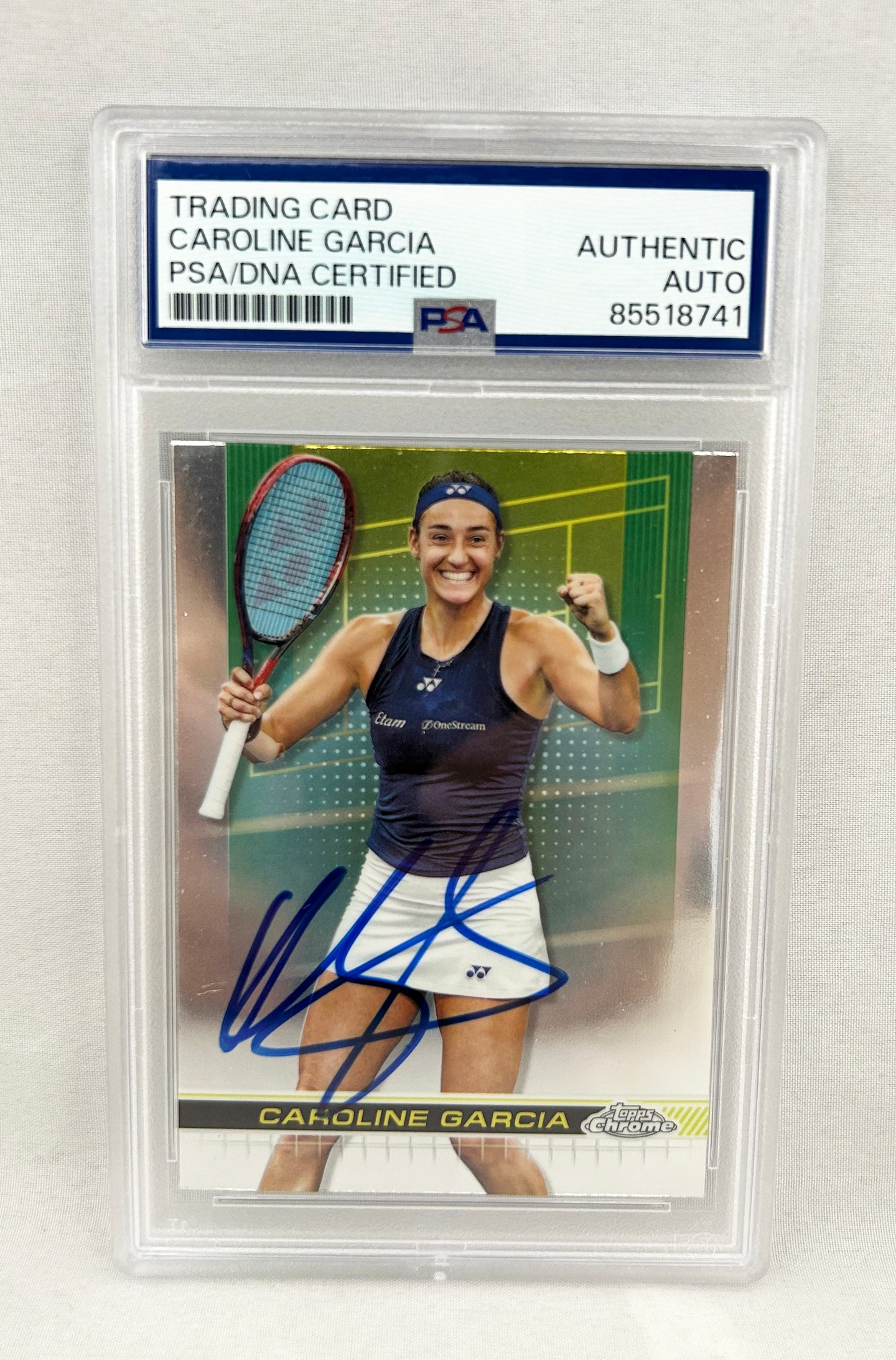 Caroline Garcia Signed Card 2024 Topps Chrome #14 PSA/DNA