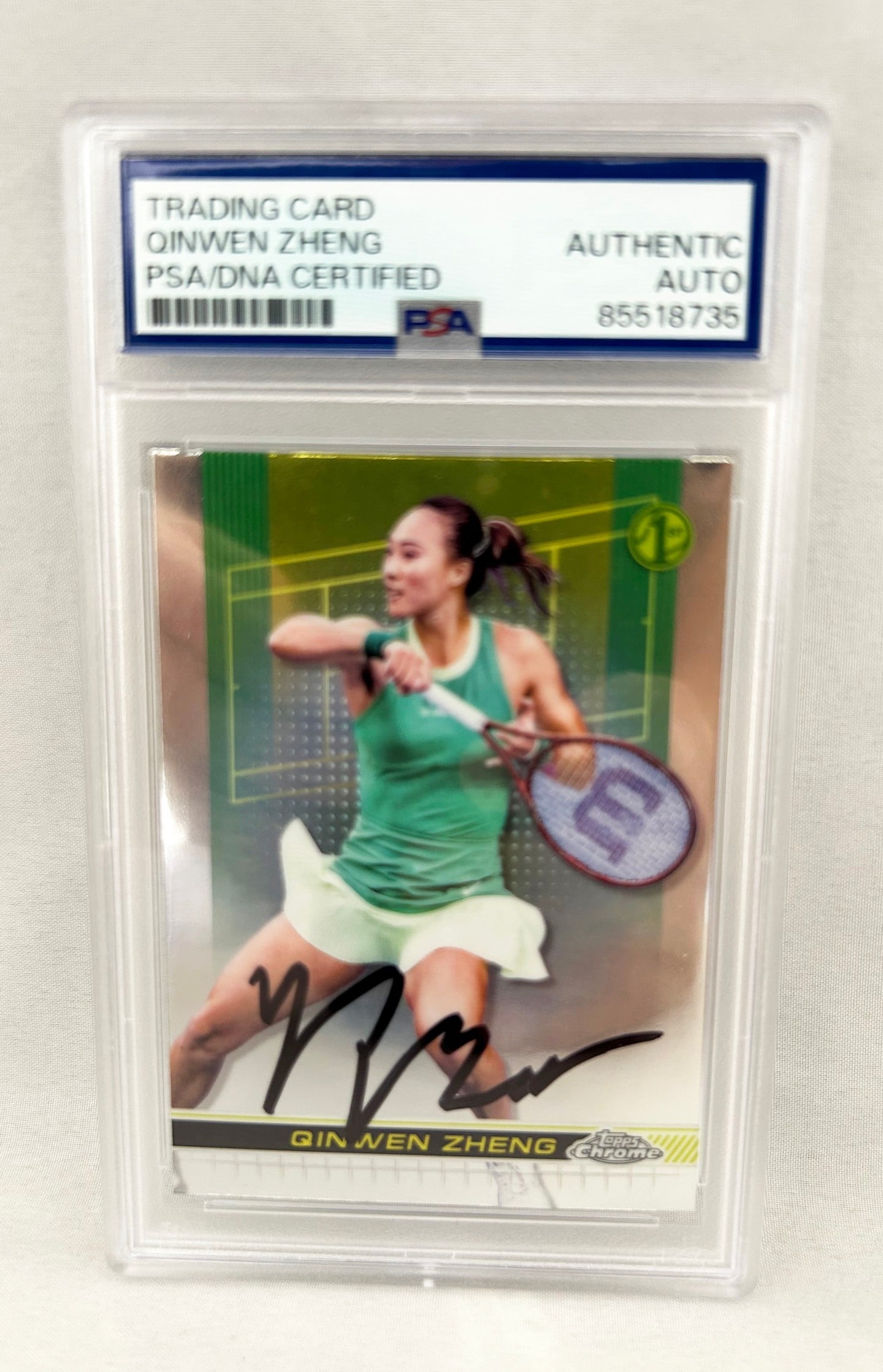Qinwen Zheng Signed Card 2024 Topps Chrome #119 PSA/DNA