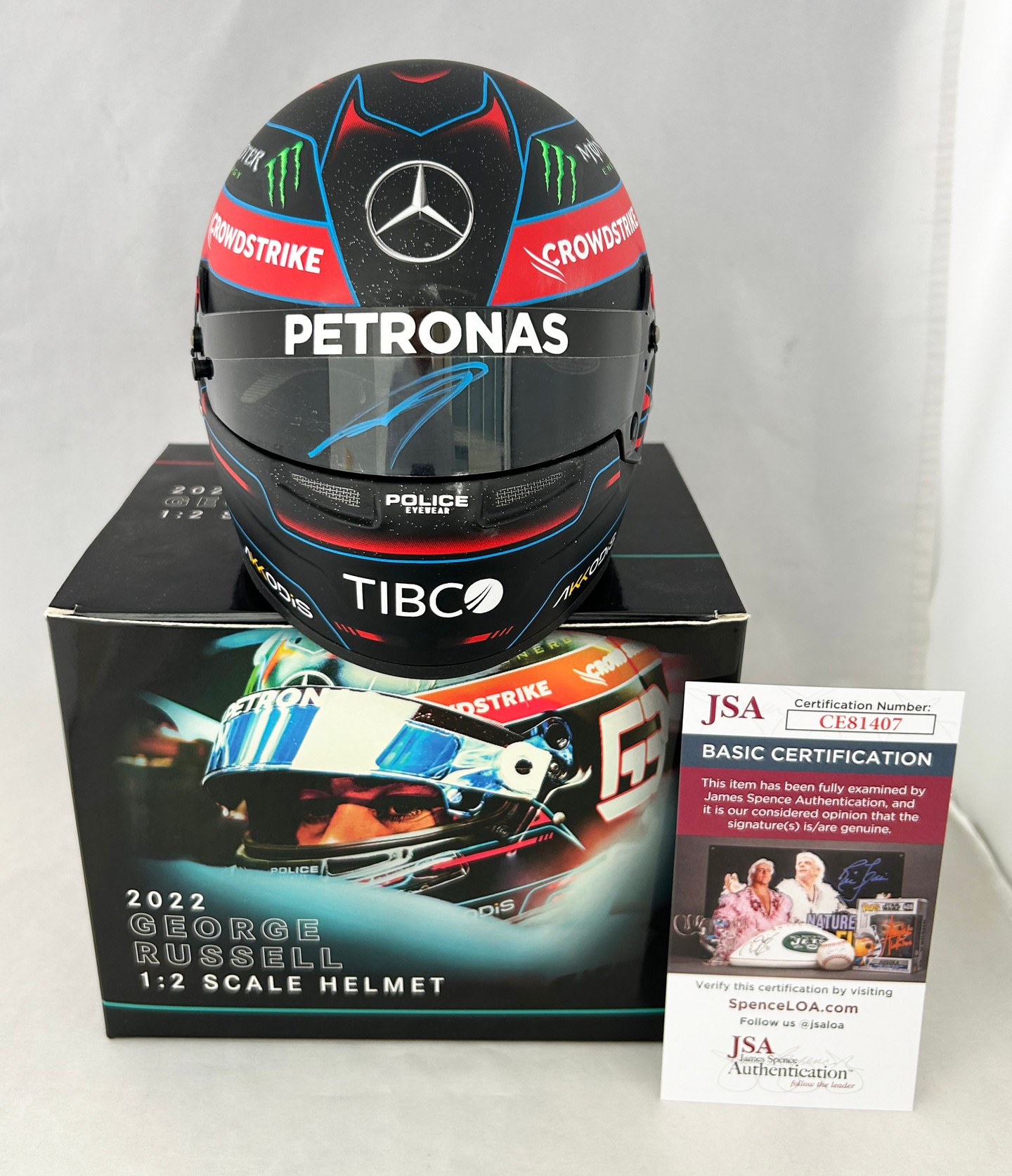 George Russell Signed Helmet 1:2 Mercedes F1 Formula 1 JSA