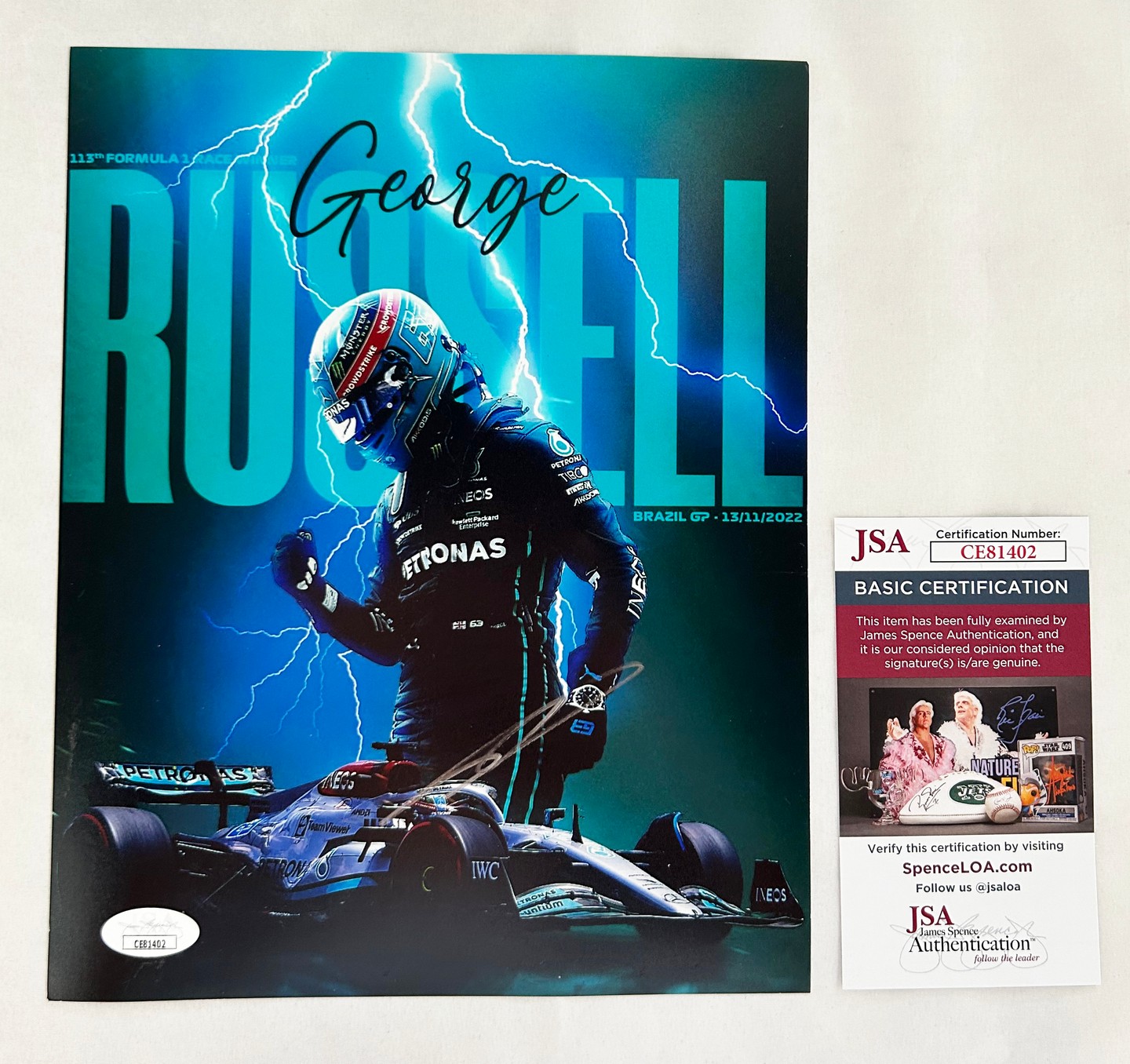 George Russell Signed 8x10 Photo Mercedes F1 Formula 1 JSA