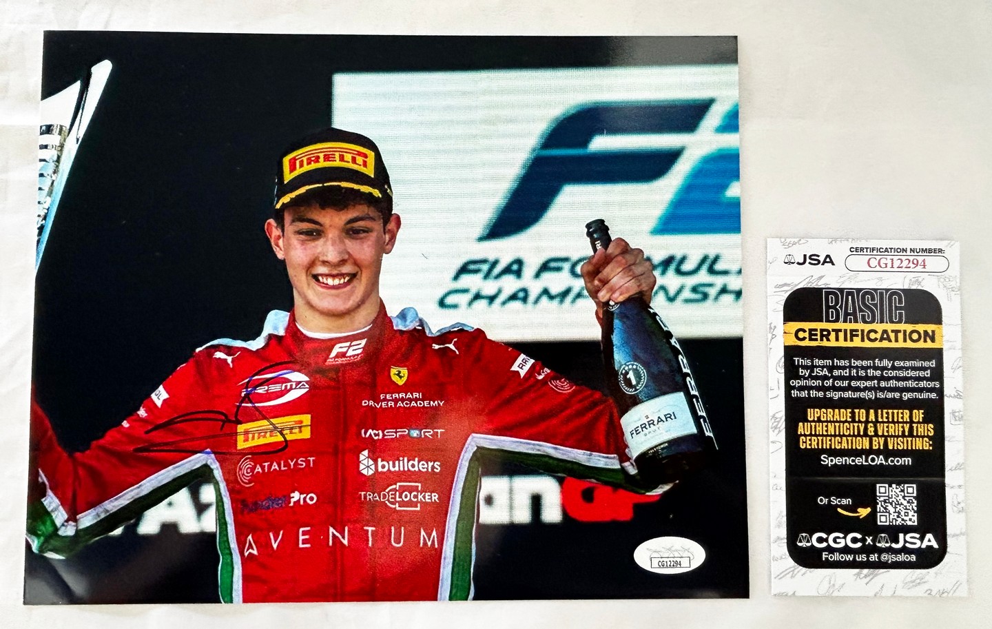 Oliver Bearman Signed 8x10 Photo Haas F1 Formula 1 JSA