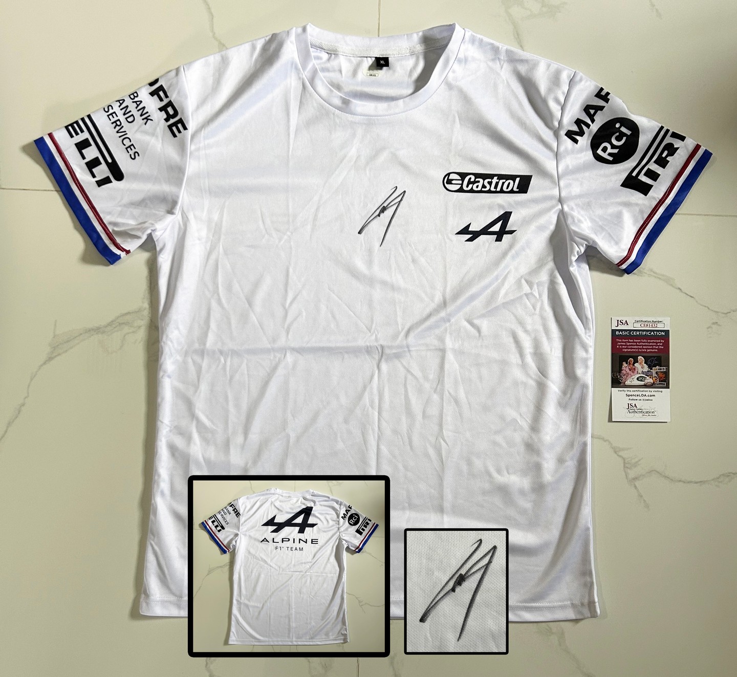 Pierre Gasly Signed Shirt Alpine Formula 1 F1 JSA