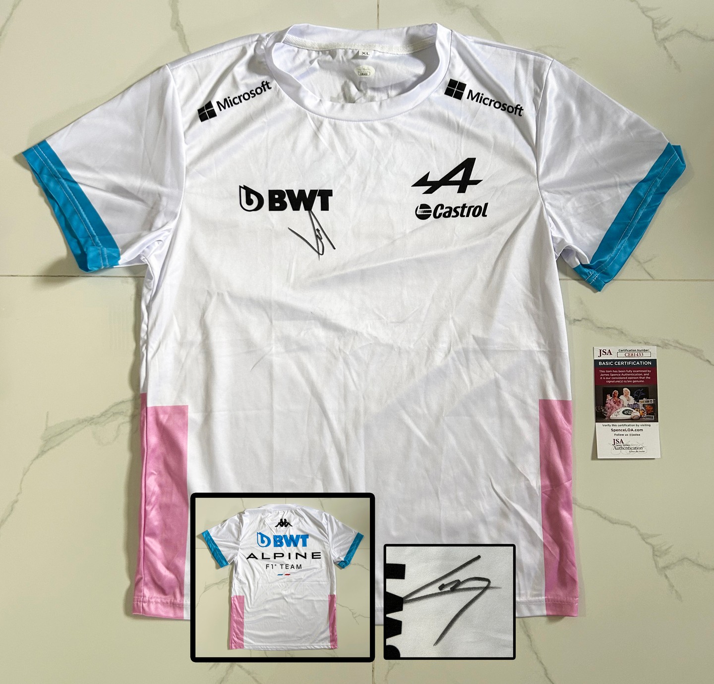Pierre Gasly Signed Shirt Alpine Formula 1 F1 JSA 2