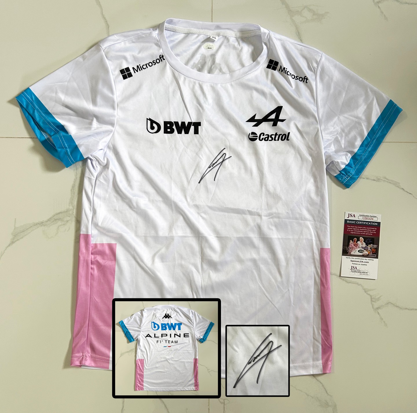 Pierre Gasly Signed Shirt Alpine Formula 1 F1 JSA 3