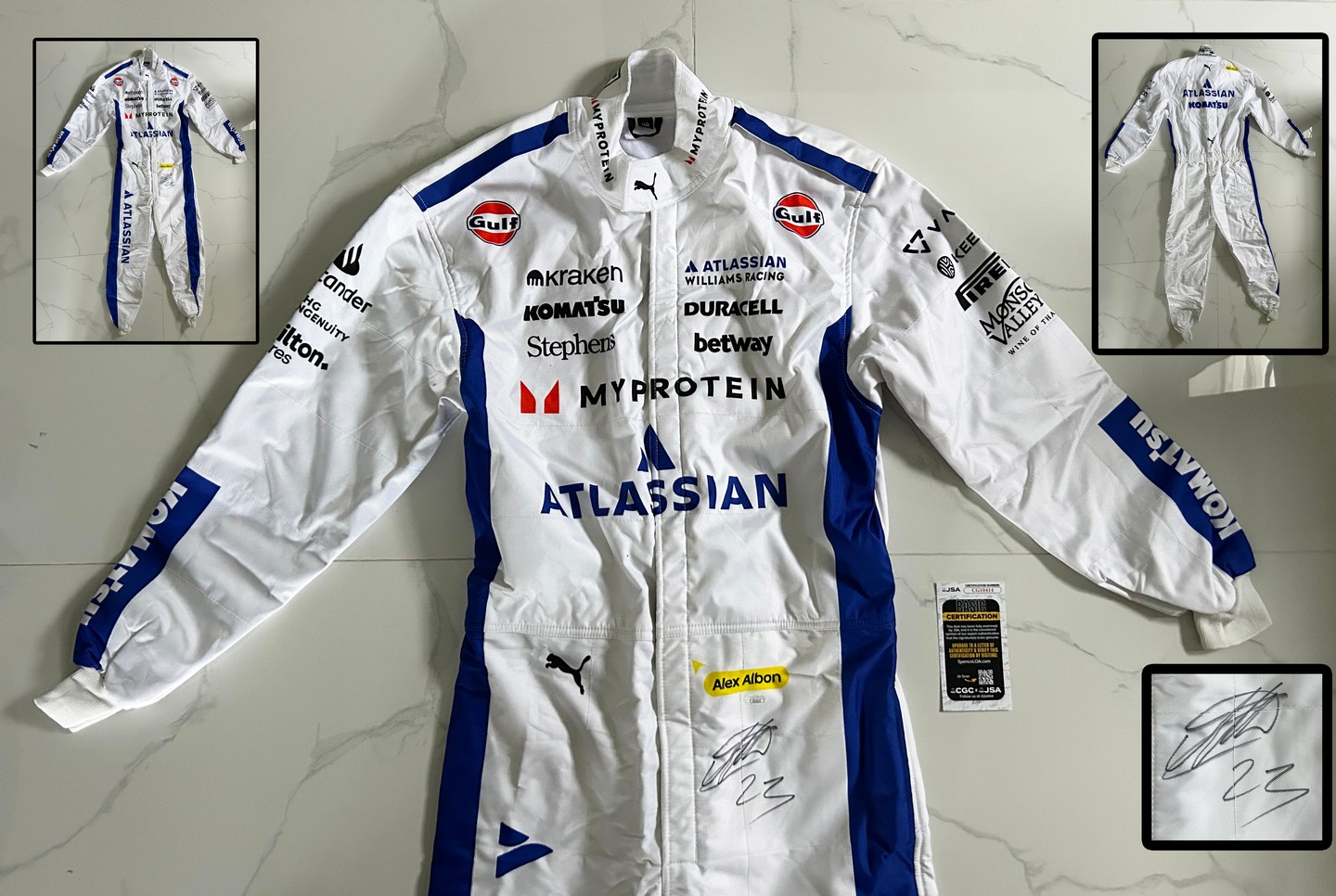 Alex Albon Signed Race Suit 2025 Season Williams Racing Formula 1 F1 JSA