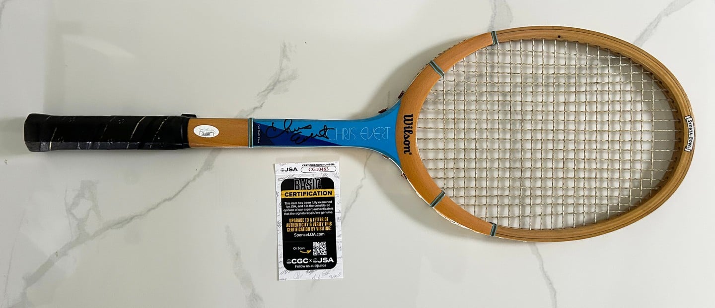 Chris Evert Signed Tennis Racquet JSA 2