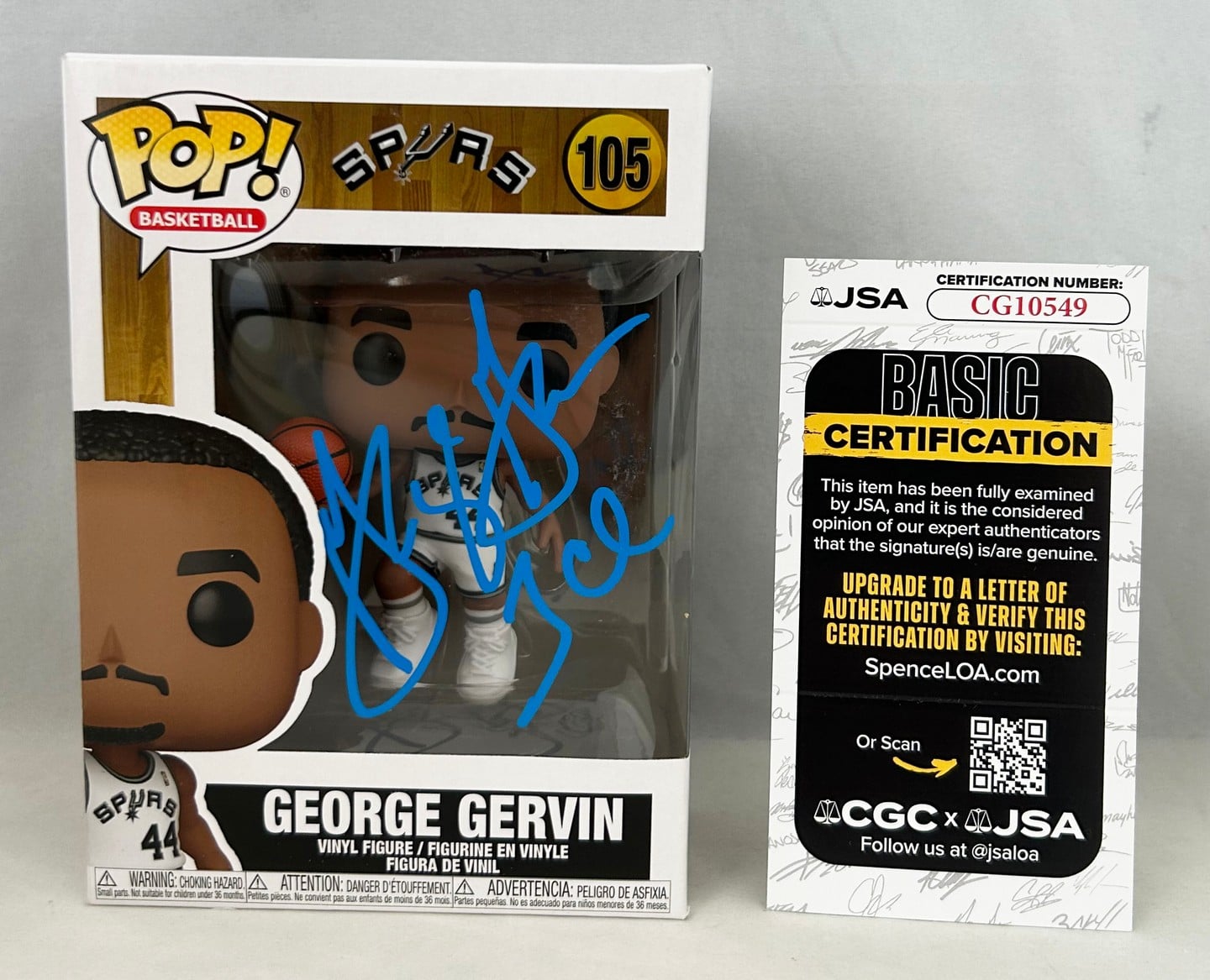 George Gervin Signed Funko Pop San Antonio Spurs #105 JSA