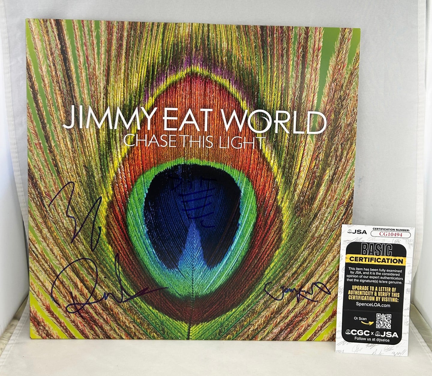 Jimmy Eat World Signed Vinyl LP Album Jim Adkins Zach Lind Linton Burch JSA 2
