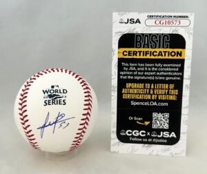 Framber Valdez Signed 2022 World Series Baseball Houston Astros JSA