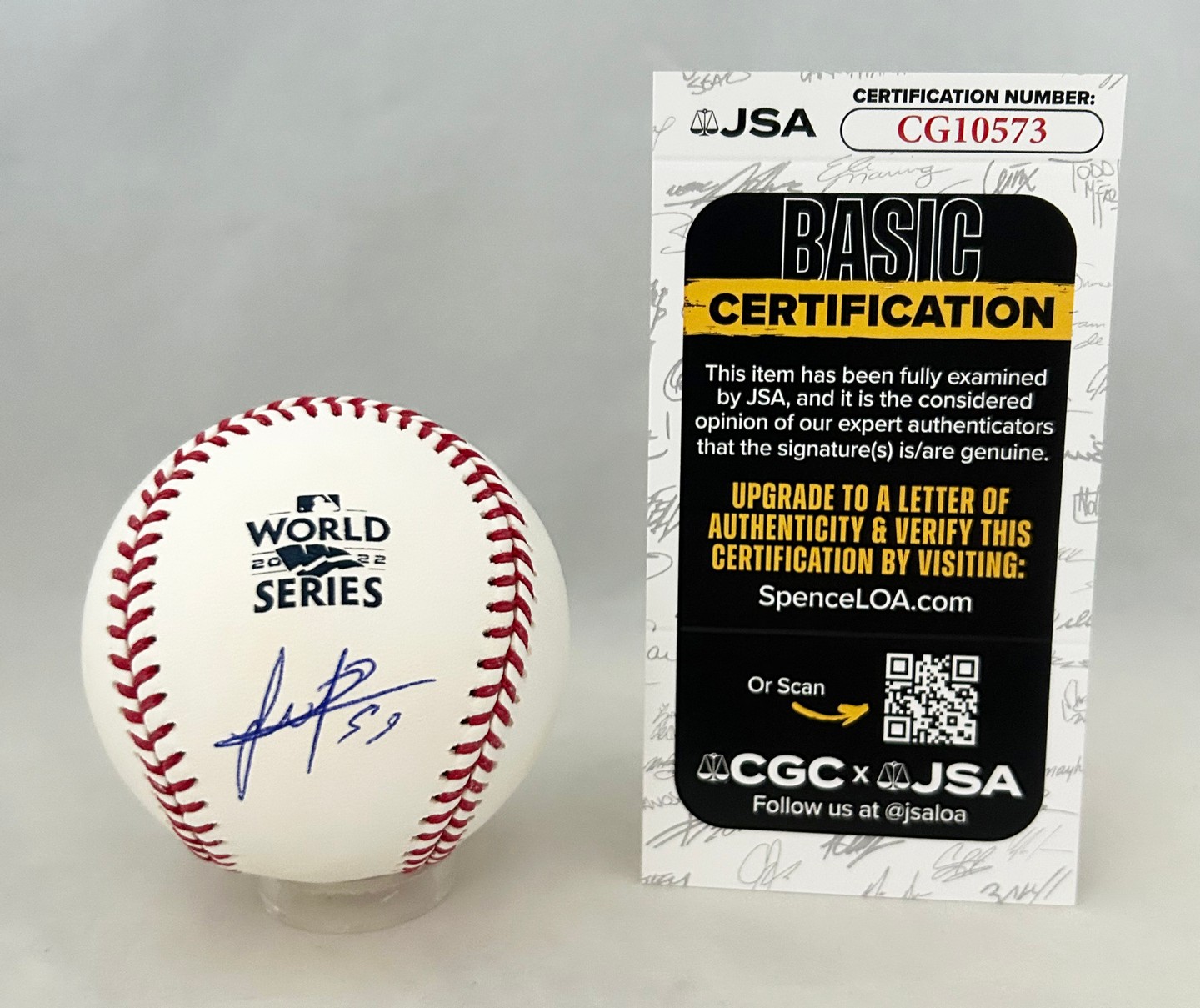Framber Valdez Signed 2022 World Series Baseball Houston Astros JSA