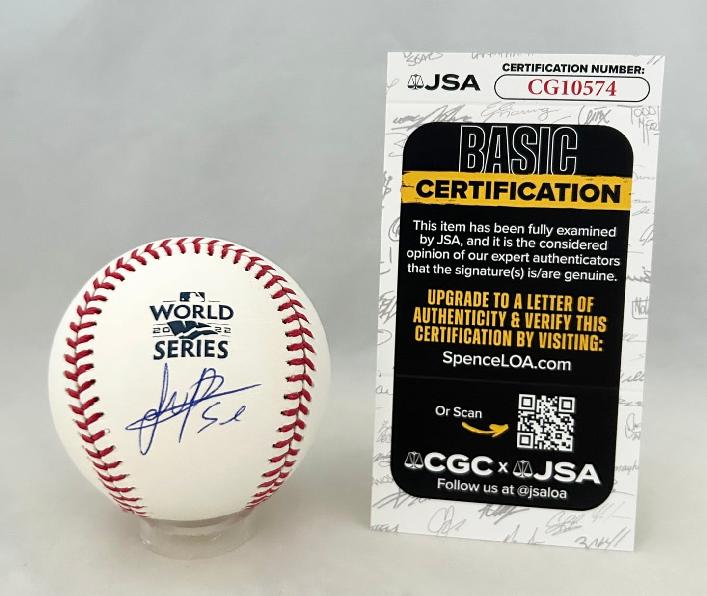 Framber Valdez Signed 2022 World Series Baseball Houston Astros JSA 1