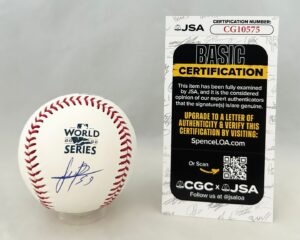 Framber Valdez Signed 2022 World Series Baseball Houston Astros JSA 2