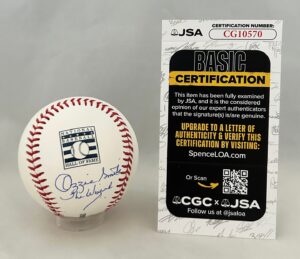 Ozzie Smith Signed Hall Of Fame Baseball St. Louis Cardinals HOF JSA