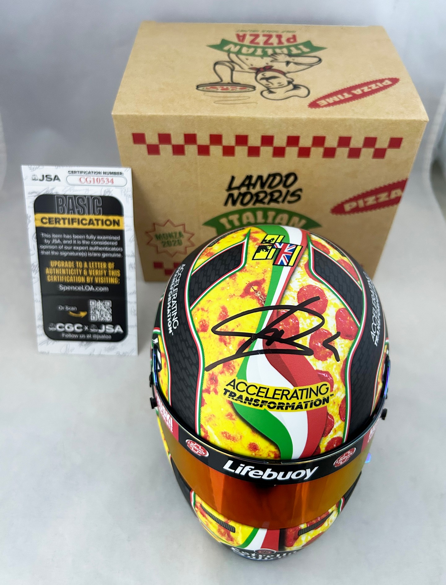 Lando Norris Signed Helmet 1:2 McLaren 2020 Italian GP F1 JSA