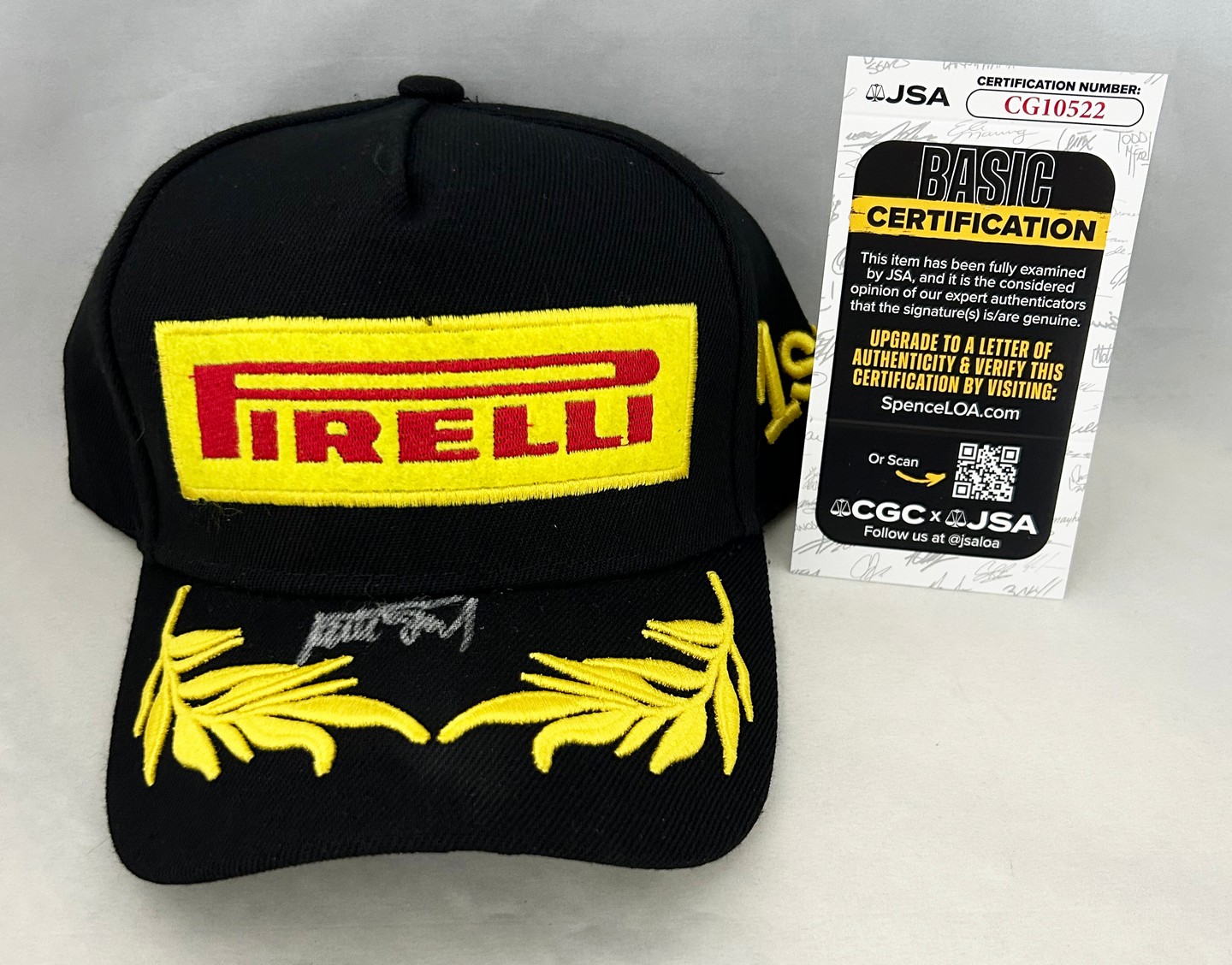 Sir Jackie Stewart Signed Hat BRM Tyrrell Pirelli F1 Formula 1 JSA 1