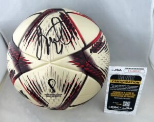 Angel DiMaria Signed Soccer Ball Argentina 2022 World Cup JSA