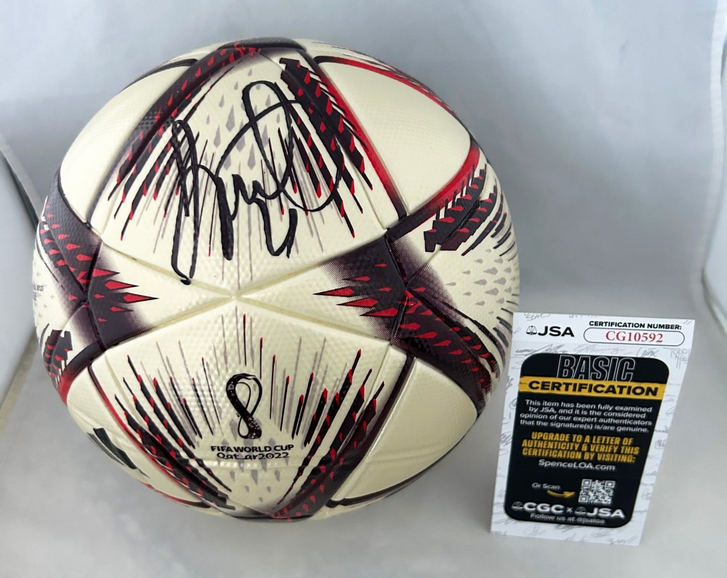 Angel DiMaria Signed Soccer Ball Argentina 2022 World Cup JSA