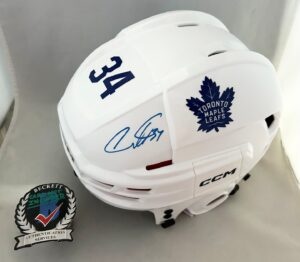 Auston Matthews Signed Full Size Helmet Toronto Maple Leafs Beckett BAS 1